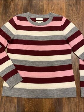 Merino wool sweater Christian Siriano striped crew neck